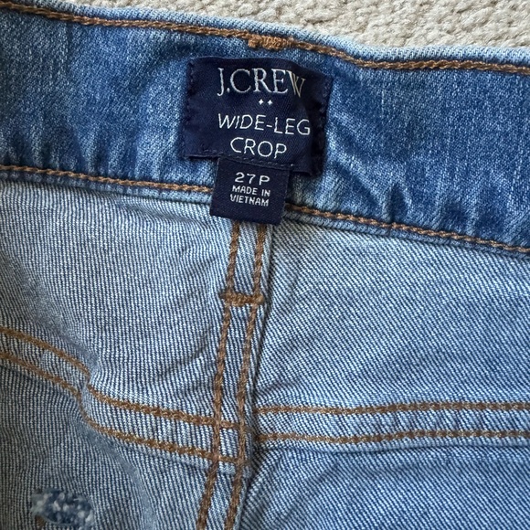 J Crew Wide- Leg Cropped Jean in all-day Stretch and Spring Storm Wash Size 27 - Picture 5 of 10